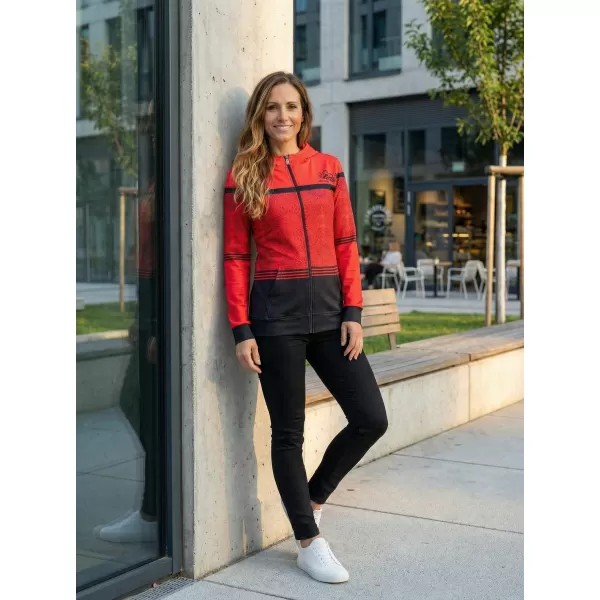  Dámska prémiová mikina na zips ALTISPORT VOJ/ALW023MI02 ČERVENÁ 