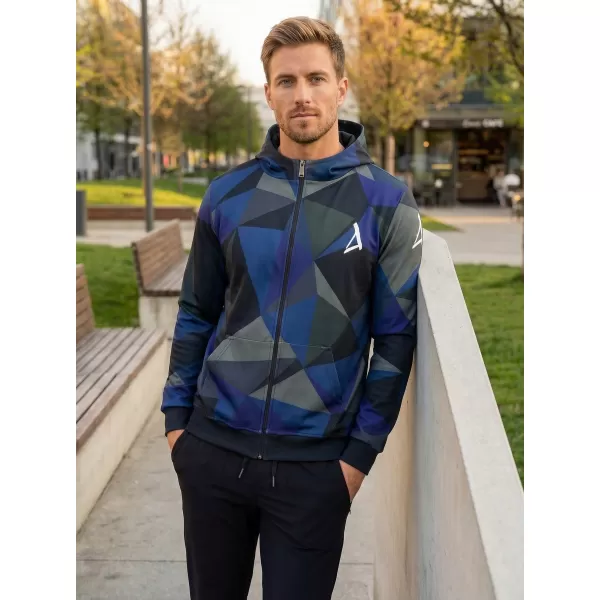  Pánska prémiová mikina na zips ALTISPORT VOJ/ALM007MI02 TMAVO MODRÁ 