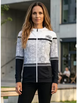 Dámska prémiová mikina na zips ALTISPORT VOJ/ALW023MI02 ČIERNOBIELY