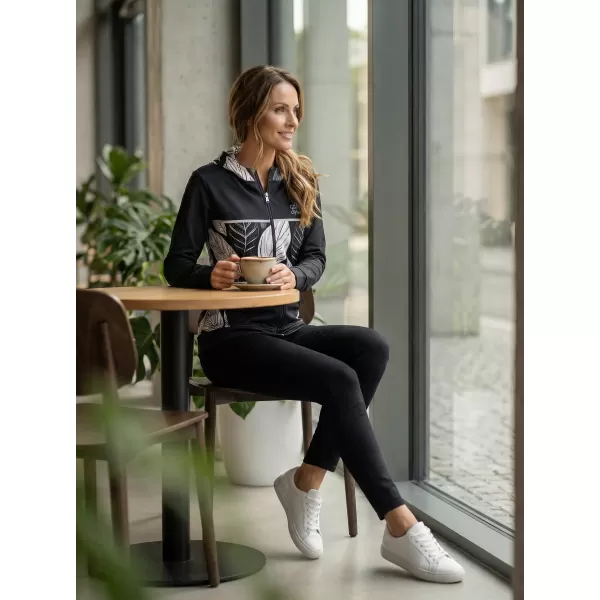  Dámska prémiová mikina na zips ALTISPORT VOJ/ALW061MI02 ČIERNOBIELY 
