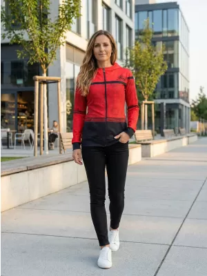 Dámska prémiová mikina na zips ALTISPORT VOJ/ALW023MI02 ČERVENÁ