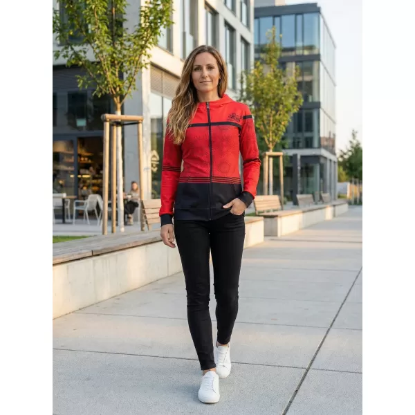  Dámska prémiová mikina na zips ALTISPORT VOJ/ALW023MI02 ČERVENÁ 
