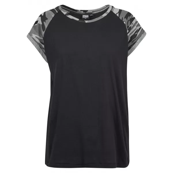  Dámska t -shirt URBAN CLASSICS TB1913 Black/Dark Camo 