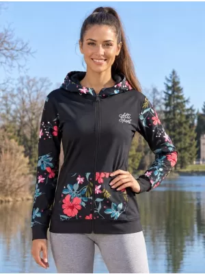 Dámska prémiová mikina na zips ALTISPORT VOJ/ALW063MI02 ČIERNA A ZELENÁ
