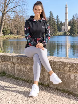 Dámska prémiová mikina na zips ALTISPORT VOJ/ALW063MI02 ČIERNA A ZELENÁ