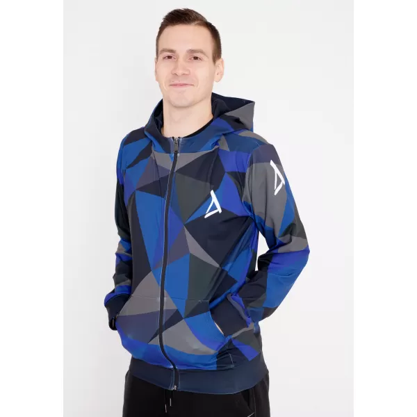  Pánska prémiová mikina na zips ALTISPORT VOJ/ALM007MI02 TMAVO MODRÁ 