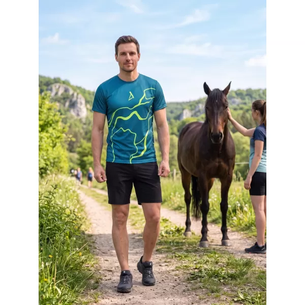 Prémiové pánske funkčné tričko ALTISPORT VOJ/ALM073TR01 NÁMORNÍCKA-FLUO ŽLTÁ 