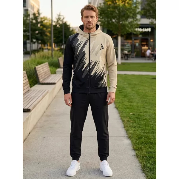  Pánska prémiová mikina na zips ALTISPORT VOJ/ALM006MI02 ČIERNA HNEDÁ 