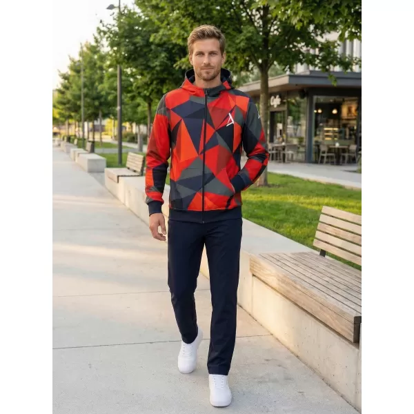  Pánska prémiová mikina na zips ALTISPORT VOJ/ALM007MI02 ČERVENÁ 