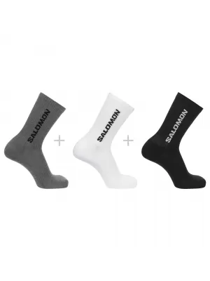 Ponožky SALOMON EVERYDAY CREW 3-PACK LC2086200 ČIERNA/BIELA/MEDOVO ŠEDÁ MELANŽ