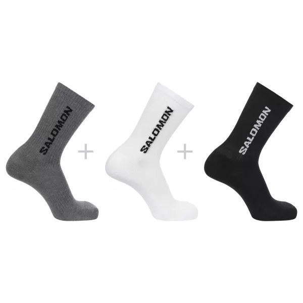  Ponožky SALOMON EVERYDAY CREW 3-PACK LC2086200 ČIERNA/BIELA/MEDOVO ŠEDÁ MELANŽ 