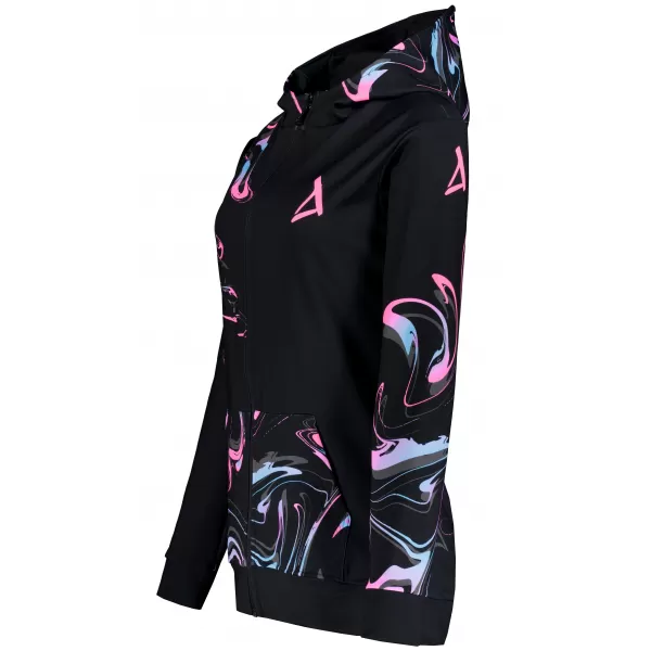  Dámska prémiová mikina na zips ALTISPORT VOJ/ALW064MI02 ČIERNA RUŽOVÁ 