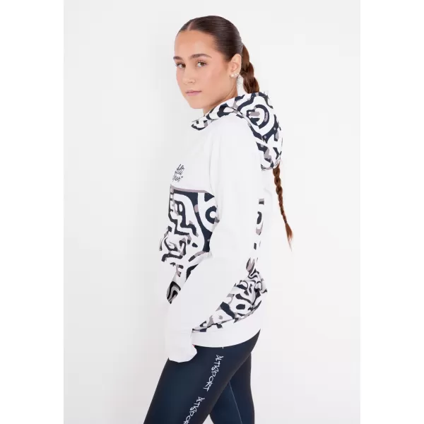  Dámska prémiová mikina na zips ALTISPORT VOJ/ALW060MI02 ČIERNOBIELY 