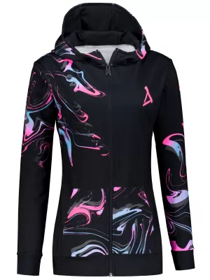 Dámska prémiová mikina na zips ALTISPORT VOJ/ALW064MI02 ČIERNA RUŽOVÁ