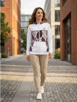 Dámska prémiová mikina na zips ALTISPORT VOJ/ALW061MI02 BIELA/BORDOVÁ
