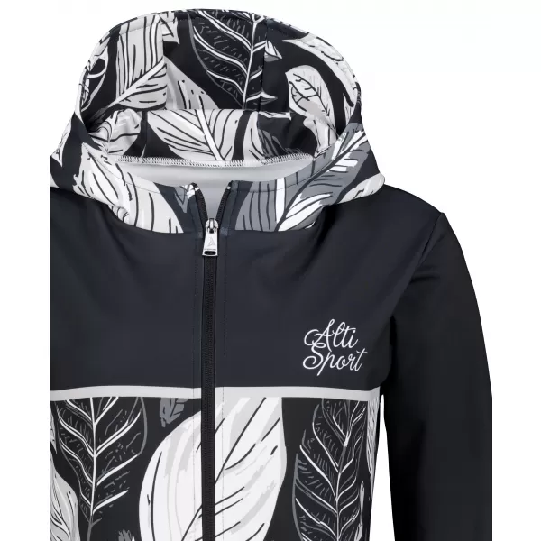 Dámska prémiová mikina na zips ALTISPORT VOJ/ALW061MI02 ČIERNOBIELY 