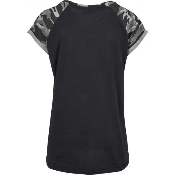  Dámska t -shirt URBAN CLASSICS TB1913 Black/Dark Camo 