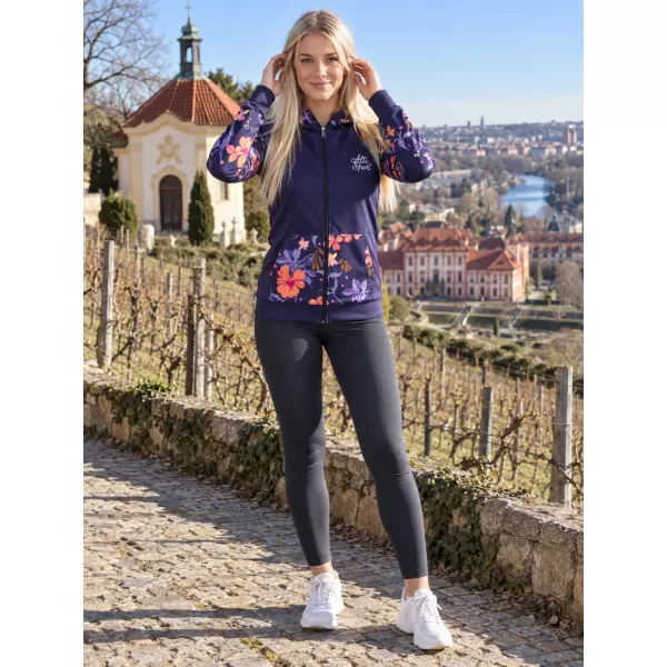  Dámska prémiová mikina na zips ALTISPORT VOJ/ALW063MI02 TMAVO FIALOVÁ 