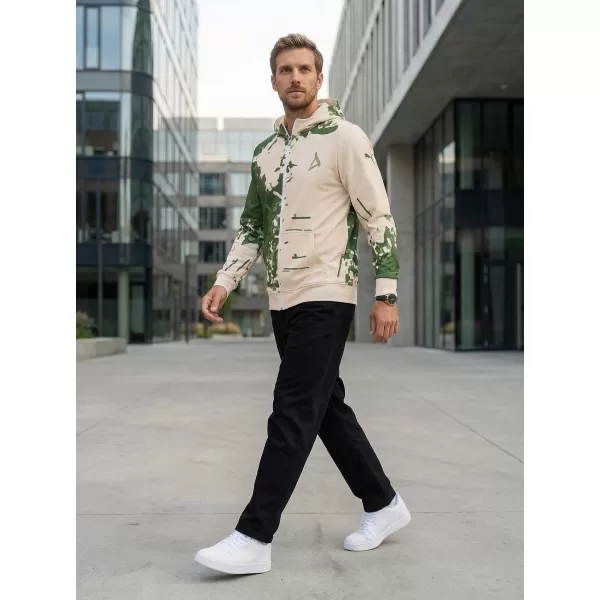  Pánska prémiová mikina na zips ALTISPORT VOJ/ALM057MI02 ZELENÁ 
