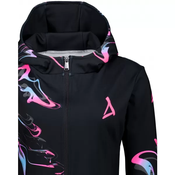  Dámska prémiová mikina na zips ALTISPORT VOJ/ALW064MI02 ČIERNA RUŽOVÁ 
