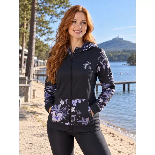  Dámska prémiová mikina na zips ALTISPORT VOJ/ALW063MI02 ČIERNA 