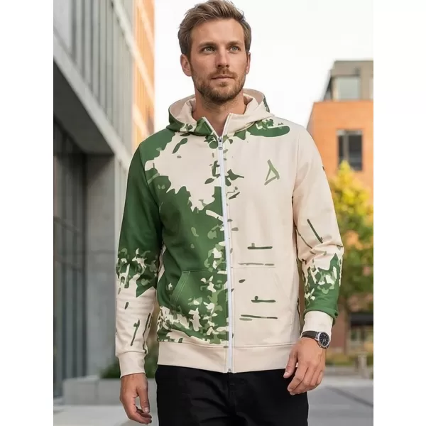  Pánska prémiová mikina na zips ALTISPORT VOJ/ALM057MI02 ZELENÁ 