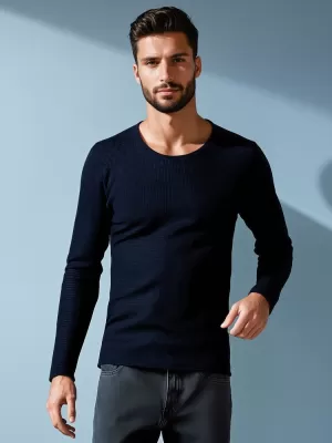 Pánsky sveter dstreet wx2296 námorná modrá