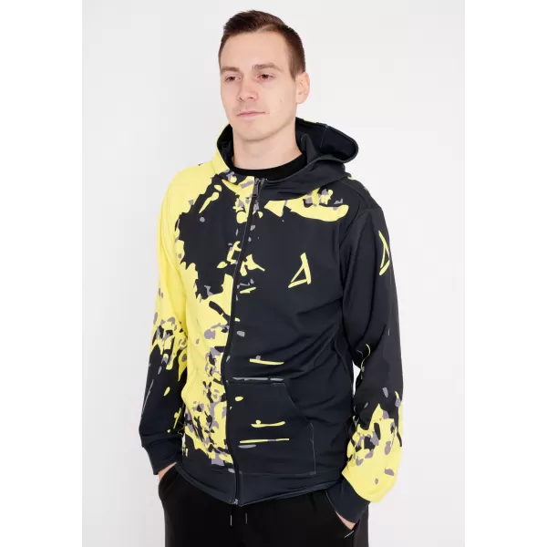  Pánska prémiová mikina na zips ALTISPORT VOJ/ALM057MI02 FLUO ŽLTÁ 