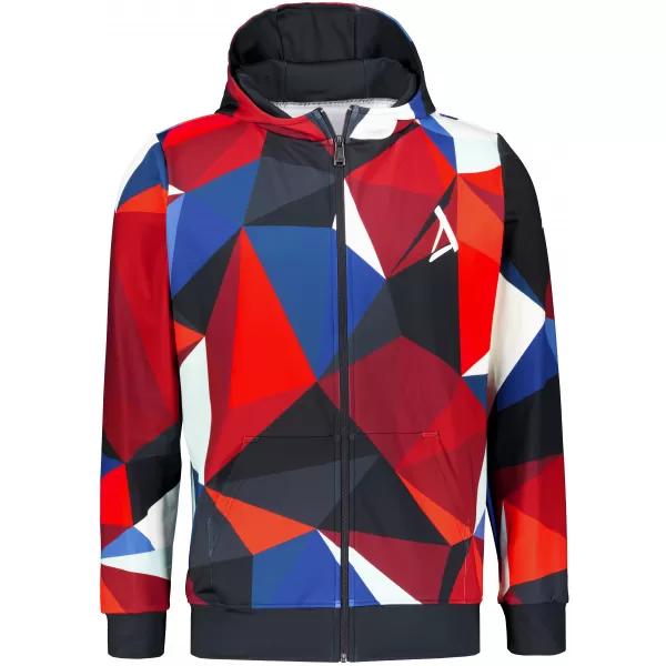  Pánska prémiová mikina na zips ALTISPORT VOJ/ALM007MI02 NÁMORNÍCKA MODRÁ/ČERVENÁ 