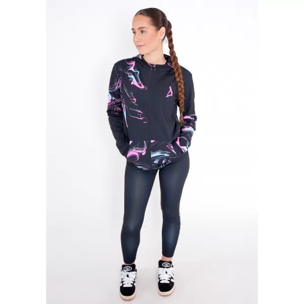  Dámska prémiová mikina na zips ALTISPORT VOJ/ALW064MI02 ČIERNA RUŽOVÁ 