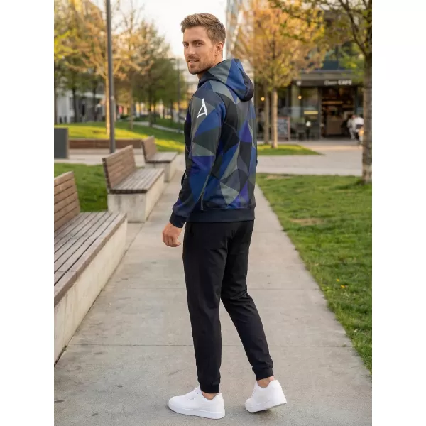  Pánska prémiová mikina na zips ALTISPORT VOJ/ALM007MI02 TMAVO MODRÁ 