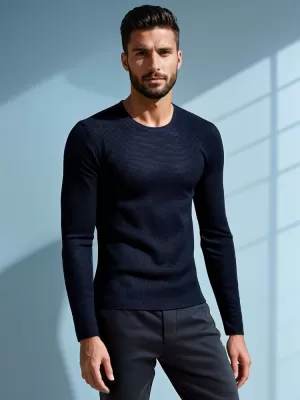 Pánsky sveter dstreet wx2296 námorná modrá