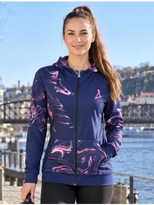 Dámska prémiová mikina na zips ALTISPORT VOJ/ALW064MI02 MODRÁ RUŽOVÁ