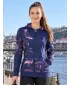 Dámska prémiová mikina na zips ALTISPORT VOJ/ALW064MI02 MODRÁ RUŽOVÁ