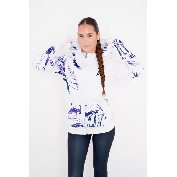  Dámska prémiová mikina na zips ALTISPORT VOJ/ALW064MI02 BIELA FIALOVÁ 