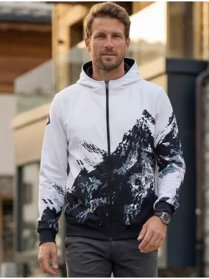 Pánska prémiová mikina na zips ALTISPORT VOJ/ALM059MI02 BIELA