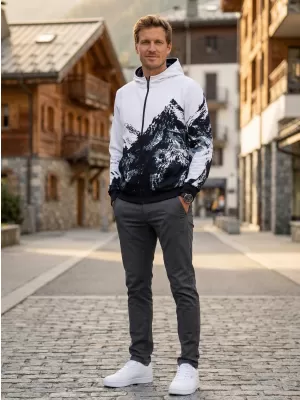 Pánska prémiová mikina na zips ALTISPORT VOJ/ALM059MI02 BIELA