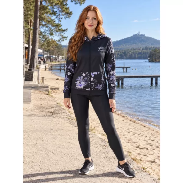 Dámska prémiová mikina na zips ALTISPORT VOJ/ALW063MI02 ČIERNA 
