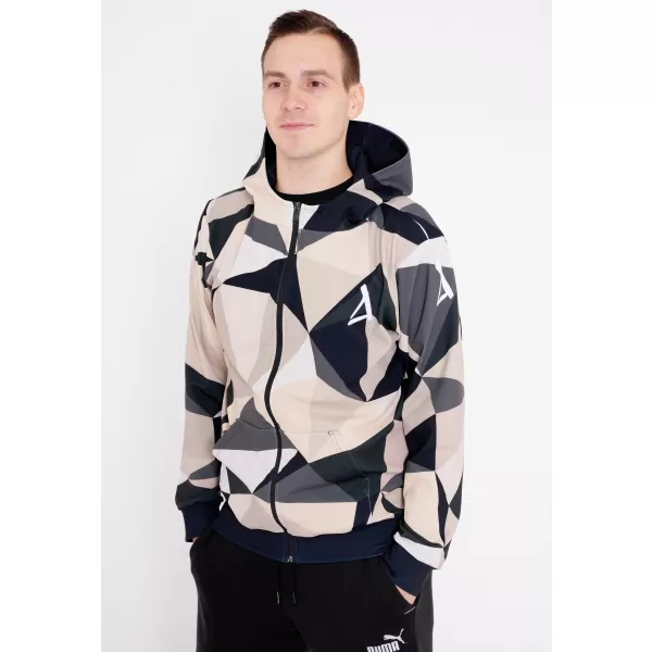  Pánska prémiová mikina na zips ALTISPORT VOJ/ALM007MI02 HNEDÁ 
