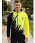 Pánska prémiová mikina na zips ALTISPORT VOJ/ALM006MI02 ČIERNA A ŽLTÁ