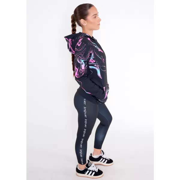  Dámska prémiová mikina na zips ALTISPORT VOJ/ALW064MI02 ČIERNA RUŽOVÁ 