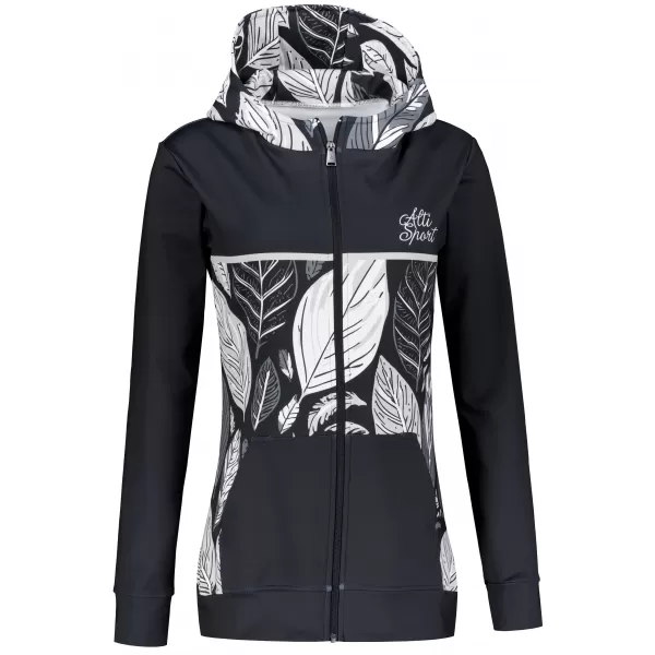  Dámska prémiová mikina na zips ALTISPORT VOJ/ALW061MI02 ČIERNOBIELY 