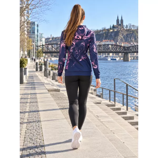  Dámska prémiová mikina na zips ALTISPORT VOJ/ALW064MI02 MODRÁ RUŽOVÁ 