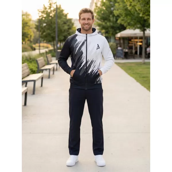  Pánska prémiová mikina na zips ALTISPORT VOJ/ALM006MI02 ČIERNOBIELY 
