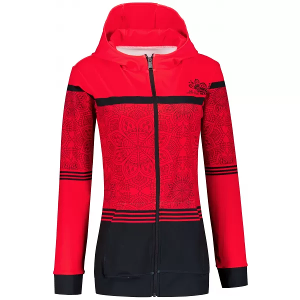  Dámska prémiová mikina na zips ALTISPORT VOJ/ALW023MI02 ČERVENÁ 