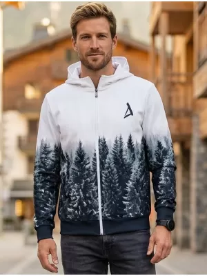 Pánska prémiová mikina na zips ALTISPORT VOJ/ALM058MI02 BIELA ŠEDÁ