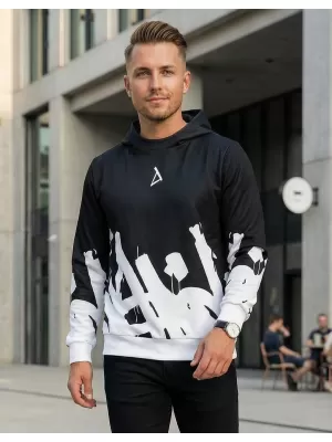 Pánska prémiová mikina ALTISPORT VOJ/ALM069MI01 ČIERNOBIELY