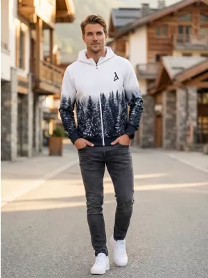 Pánska prémiová mikina na zips ALTISPORT VOJ/ALM058MI02 BIELA ŠEDÁ