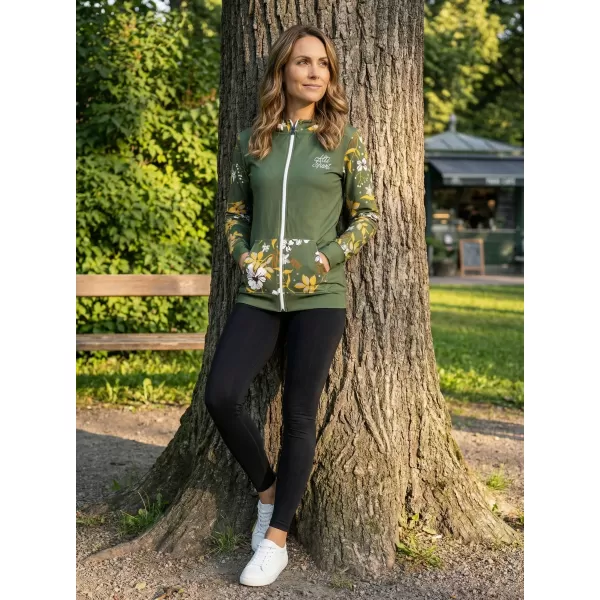  Dámska prémiová mikina na zips ALTISPORT VOJ/ALW063MI02 KAKI 