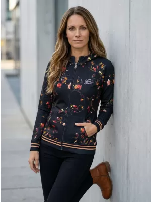 Dámska prémiová mikina na zips ALTISPORT VOJ/ALW024MI02 ČIERNA